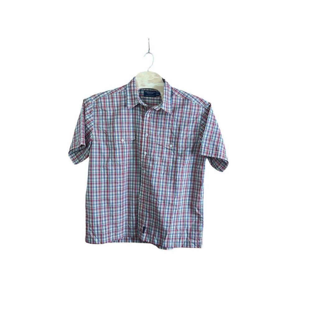 American Eagle Bright Plaid Short Sleeve Extra Large (XL)
